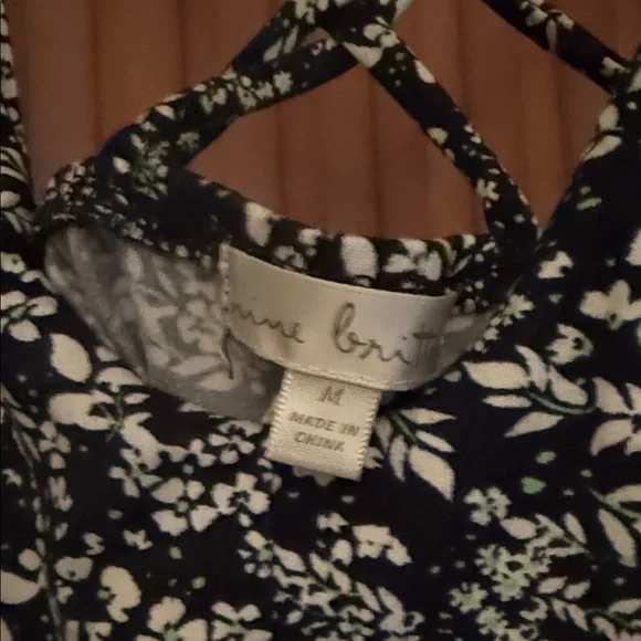 Floral Navy and White Dress - Picture 2 of 4